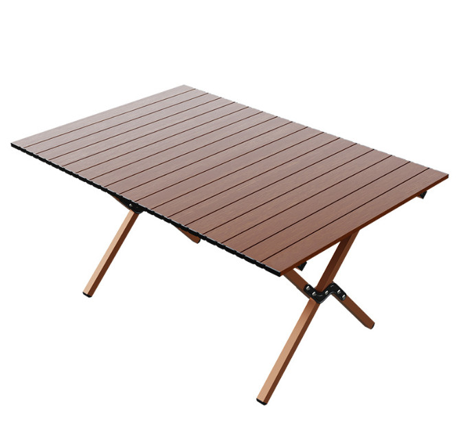 Portable roll-top folding table